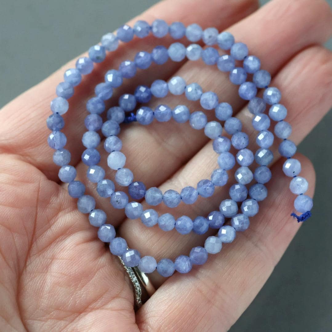 4mm Tanzanite Beads – Faceted Round Natural Gemstone 15" Strand