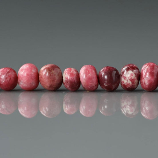 4mm 5MM AAA Thulite Beads Smooth 18 PCs Genuine Tiny Beads Pink Red Gemstone Beads for Jewelry Making Beading Craft Gift