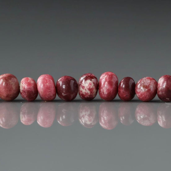 4mm 5MM AAA Thulite Beads Smooth 18 PCs Genuine Tiny Beads Pink Red Gemstone Beads for Jewelry Making Beading Craft Gift