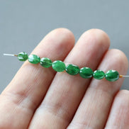 4mm Natural Tsavorite Oval Beads 8Pcs Smooth Genuine Green Garnet Nuggets Gemstone Beads for Jewelry Making Earrings Supplies
