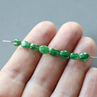 4mm Tsavorite Garnet Beads – Smooth Oval Natural Gemstone - 8 pcs