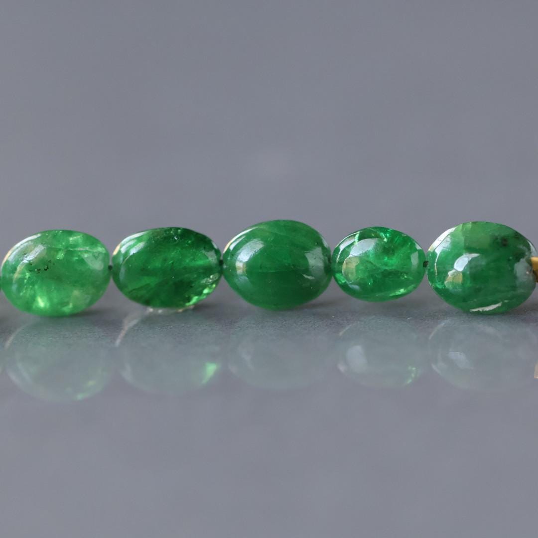 4mm Tsavorite Garnet Beads – Smooth Oval Natural Gemstone - 8 pcs