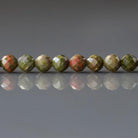 4mm Unakite Beads - Faceted Round Natural Gemstone 15" Strand