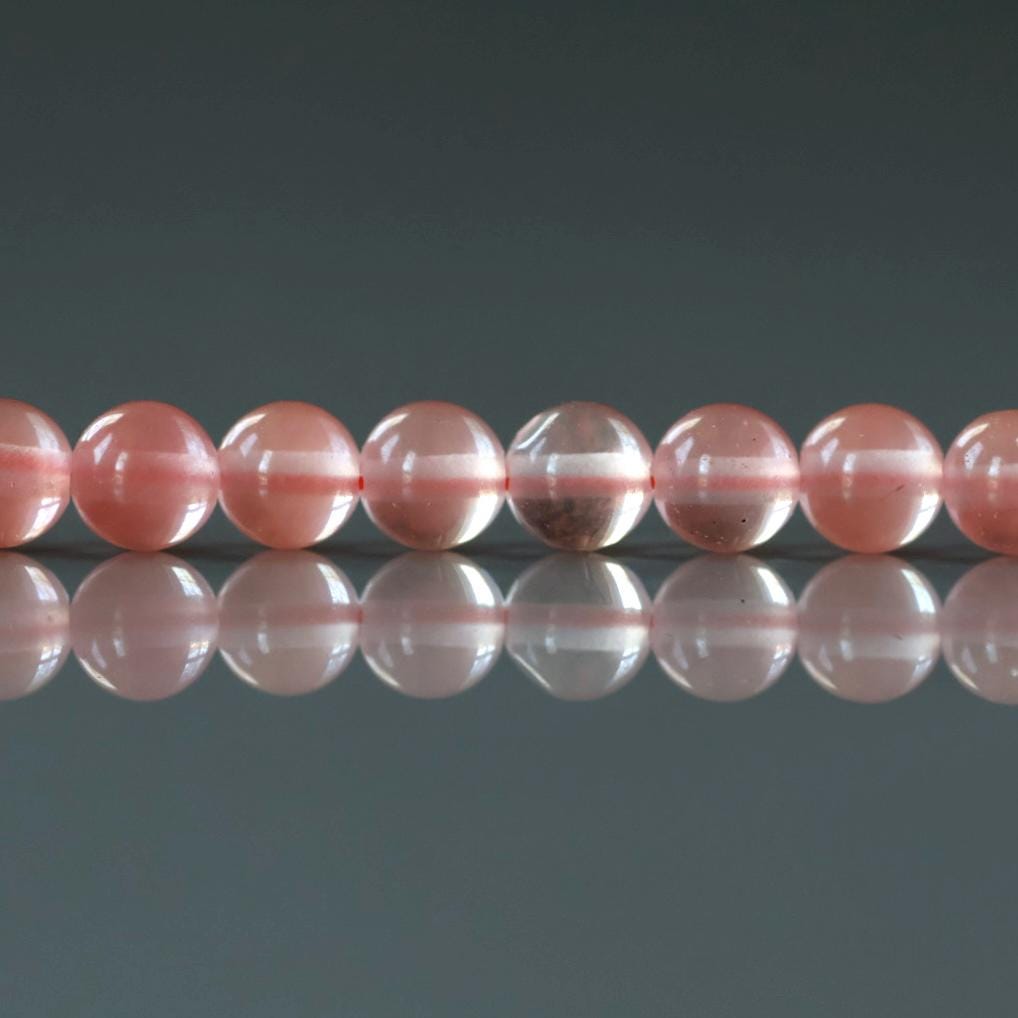 4mm Watermelon Quartz Beads Smooth 15" Cherry Quartz Genuine Gemstone Beads for Jewelry Making Beading Craft Gift Beads
