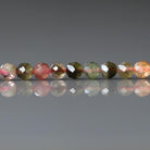 4mm Watermelon Tourmaline Beads - Faceted Round Natural Gemstone 15" Strand