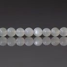 4mm White Moonstone Beads - Smooth Round Natural Gemstone 15" Strand