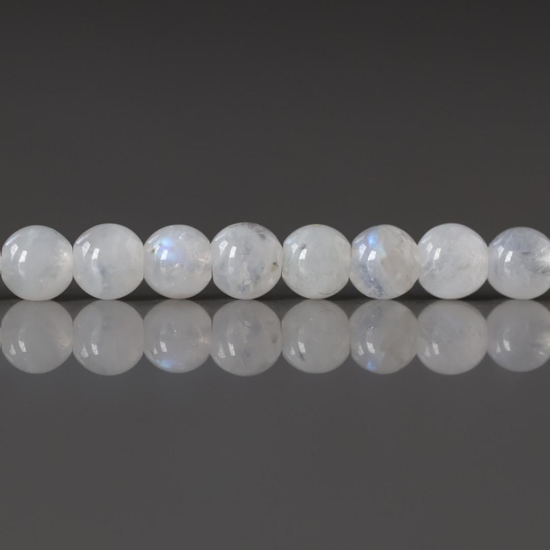 4mm Rainbow Moonstone White Beads 15" Smooth Gemstone Beads Beading Crafter Gift June Birthstone DIY Jewelry