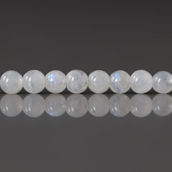 4mm Rainbow Moonstone White Beads 15" Smooth Gemstone Beads Beading Crafter Gift June Birthstone DIY Jewelry