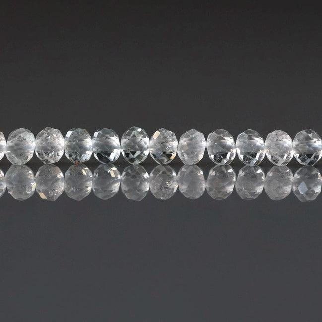 4mm AAA White Topaz Faceted Rondelle Beads 20Pcs Natural Topaz Clear Sparkly Gemstone Beads Beading Crafter Gift April Birthstone