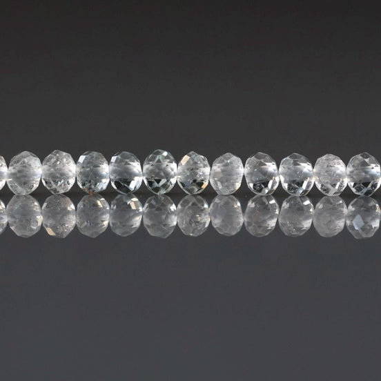 4mm AAA White Topaz Faceted Rondelle Beads 20Pcs Natural Topaz Clear Sparkly Gemstone Beads Beading Crafter Gift April Birthstone