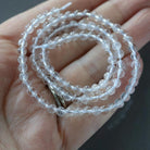 4mm White Topaz Beads - Smooth Round Natural Gemstone 15" Strand
