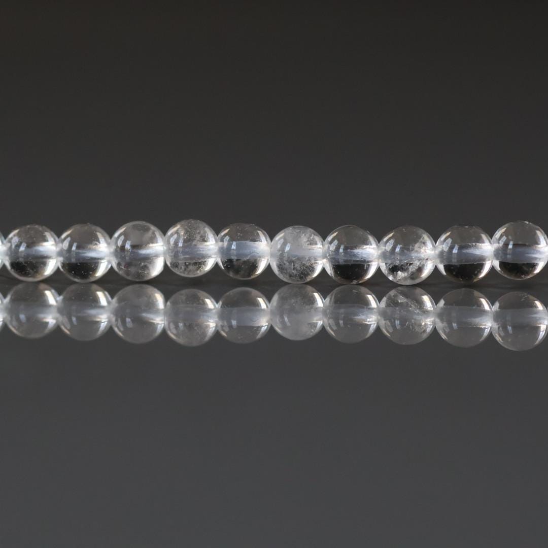 4mm White Topaz Beads - Smooth Round Natural Gemstone 15" Strand