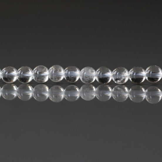 4mm White Topaz Beads - Smooth Round Natural Gemstone 15" Strand