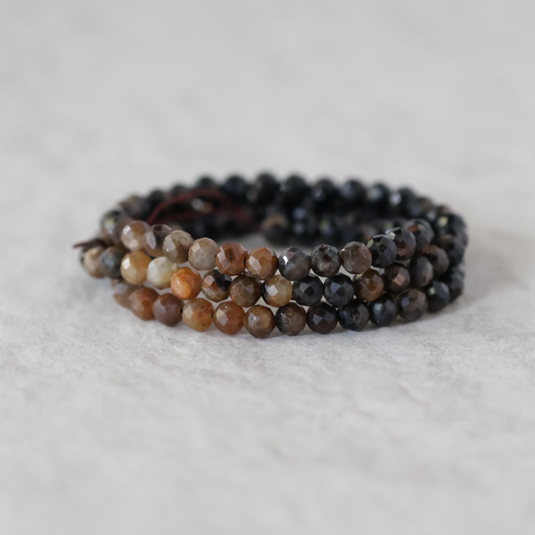 4mm Yellow and Black Star Sapphire Beads Faceted Round Raw Black Sapphire Natural Gemstone for DIY Jewelry Making