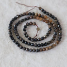 4mm Yellow and Black Star Sapphire Beads Faceted Round Raw Black Sapphire Natural Gemstone for DIY Jewelry Making