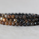 4mm Yellow and Black Star Sapphire Beads Faceted Round Raw Black Sapphire Natural Gemstone for DIY Jewelry Making