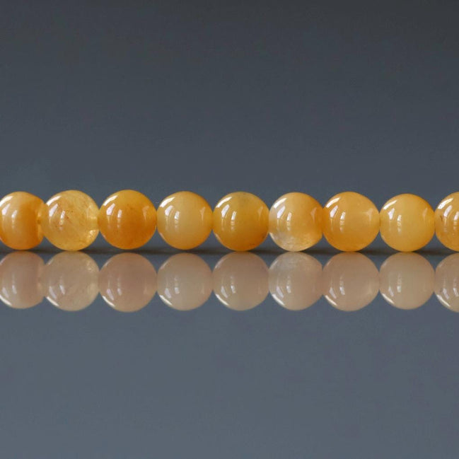 4mm Yellow Jade Smooth Beads 15" Burma Nephrite Yellow Jade Genuine Gemstone Beads Natural Jade for Jewelry Making Beading Craft Gift