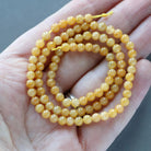 4mm Yellow Jade Beads - Smooth Round Natural Gemstone 15" Strand