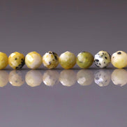 4mm Yellow Serpentine Beads Lizardite Micro Faceted 15