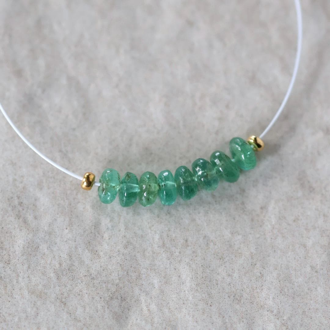 4mm Zambian Emerald Beads Smooth Rondelle 8 PCs Natural Emerald Gemstone for DIY Jewelry Making Earrings Supplies