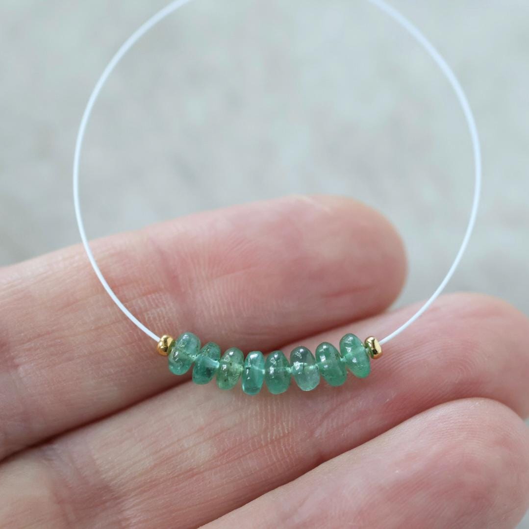4mm Zambian Emerald Beads Smooth Rondelle 8 PCs Natural Emerald Gemstone for DIY Jewelry Making Earrings Supplies