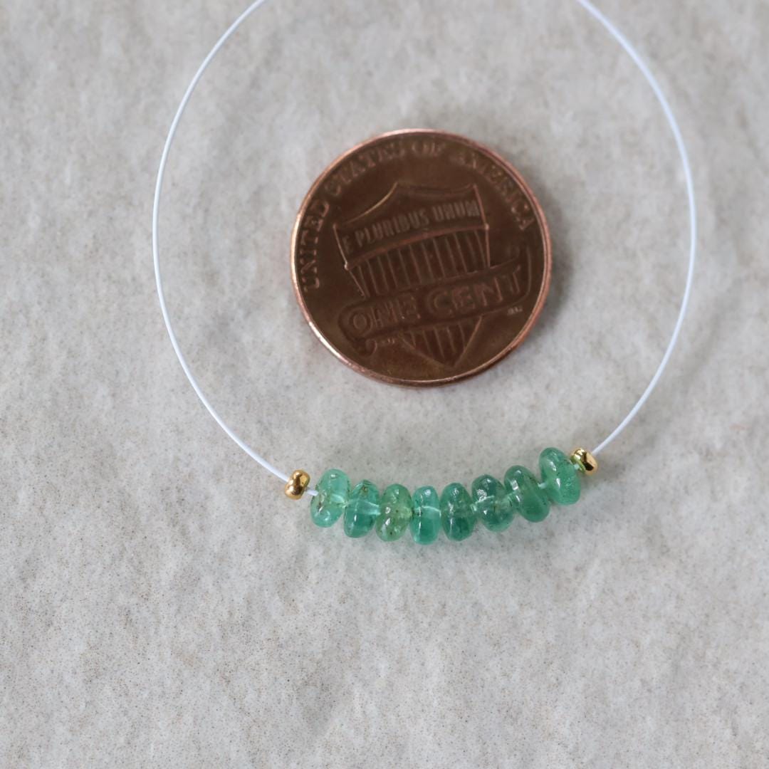 4mm Zambian Emerald Beads Smooth Rondelle 8 PCs Natural Emerald Gemstone for DIY Jewelry Making Earrings Supplies