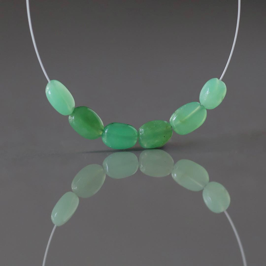 4x6mm Australian Chrysoprase Oval Beads – Smooth Natural Gemstone