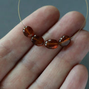 AAA Hessonite Garnet Oval Beads Smooth 4x6mm 6 Pcs Natural Gemstone DIY Jewelry Making Earrings Necklace January Birthstone