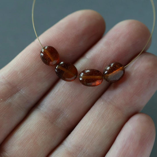 AAA Hessonite Garnet Oval Beads Smooth 4x6mm 6 Pcs Natural Gemstone DIY Jewelry Making Earrings Necklace January Birthstone