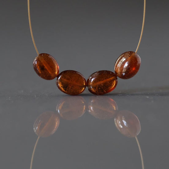 AAA Hessonite Garnet Oval Beads Smooth 4x6mm 6 Pcs Natural Gemstone DIY Jewelry Making Earrings Necklace January Birthstone