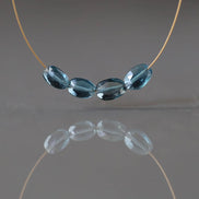 Natural London Blue Topaz Oval Beads Faceted 4x6mm 4 Pcs Natural Gemstone DIY Jewelry Making Earrings Necklace January Birthstone