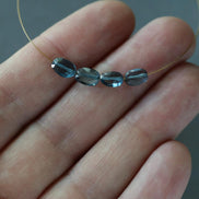 Natural London Blue Topaz Oval Beads Faceted 4x6mm 4 Pcs Natural Gemstone DIY Jewelry Making Earrings Necklace January Birthstone