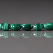 4x6mm Malachite Oval Beads Smooth 15