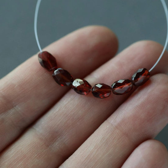 AAA Mozambique Garnet Oval Beads Faceted 4x6mm 6 Pcs Natural Gemstone DIY Jewelry Making Earrings Necklace January Birthstone