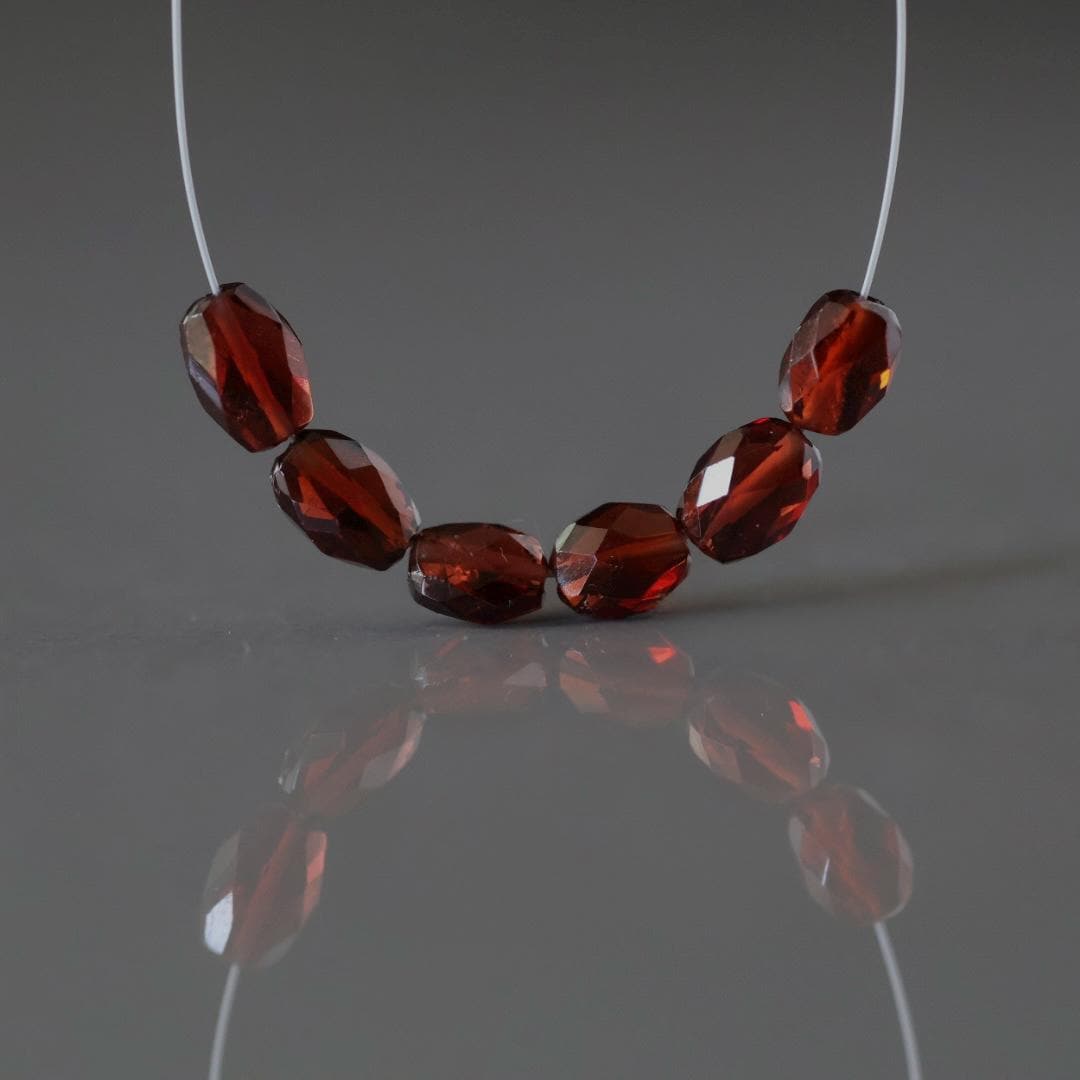 AAA Mozambique Garnet Oval Beads Faceted 4x6mm 6 Pcs Natural Gemstone DIY Jewelry Making Earrings Necklace January Birthstone