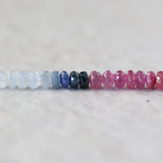 5.5mm AAA Multi Sapphire Beads Faceted Rondelle Colorful Sapphire Natural Gemstone for DIY Jewelry Making Supplies