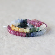5.5mm AAA Multi Sapphire Beads Faceted Rondelle Colorful Sapphire Natural Gemstone for DIY Jewelry Making Supplies