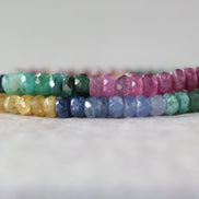 5.5mm AAA Multi Sapphire Beads Faceted Rondelle Colorful Sapphire Natural Gemstone for DIY Jewelry Making Supplies