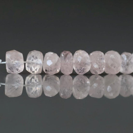 Morganite Faceted Rondelle Beads 5.5mm Natural Gemstone Beads 10 Pcs for DIY Earrings Necklace Jewelry Making Gift Bead