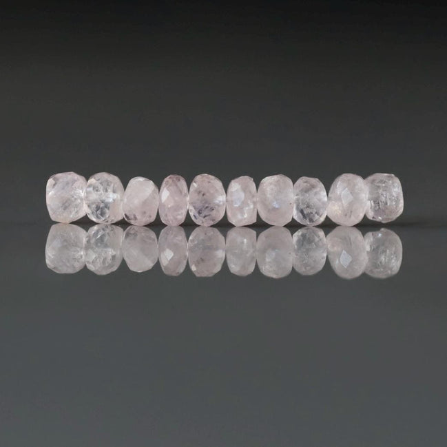 5.5mm Morganite Beads - Faceted Rondelle Natural Gemstone 10 Pcs
