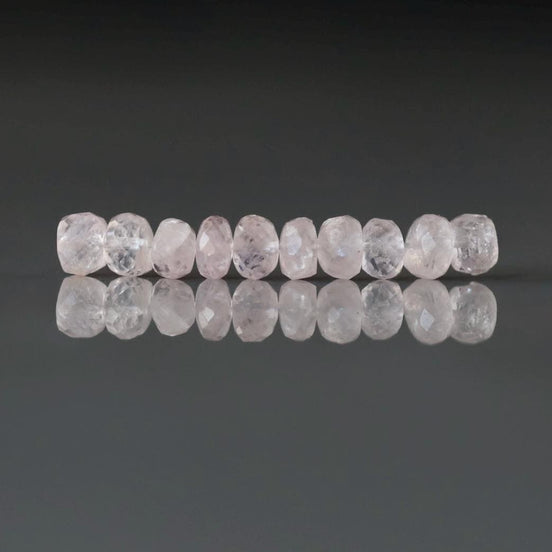 5.5mm Morganite Beads - Faceted Rondelle Natural Gemstone 10 Pcs