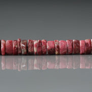5.5mm AAA Norwegian Thulite Beads Heishe Pink Gemstone Beads Red Tyre Thulite Beads 3” Crafter Gift for Jewelry Making Beading