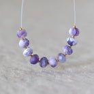 5.5mm Peruvian Purple Opal Beads Faceted Rondelle Natural Gemstone for DIY Jewelry Making Supplies
