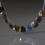 5-6mm Black Ethiopian Opal Square Beads Faceted Flat Natural Welo Opal Genuine Bead DIY Jewelry Making Craft Gift Beads October Birthstone