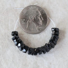 6mm Black Spinel Beads - Faceted Rondelle Natural Gemstone 20 Pcs