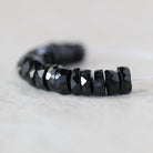 6mm Black Spinel Beads - Faceted Rondelle Natural Gemstone 20 Pcs