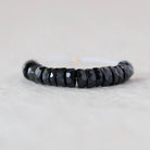 6mm Black Spinel Beads - Faceted Rondelle Natural Gemstone 20 Pcs