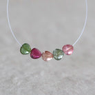 5-6mm Multi Color Tourmaline Heart Beads Faceted 4 PCs Natural Gemstone DIY Jewelry Making Supplies