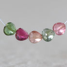 5-6mm Multi Color Tourmaline Heart Beads Faceted 4 PCs Natural Gemstone DIY Jewelry Making Supplies