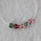 5-6mm Multi Color Tourmaline Heart Beads Faceted 4 PCs Natural Gemstone DIY Jewelry Making Supplies